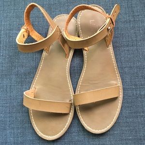 LOFT Flat Leather Sandals, Size 6.5